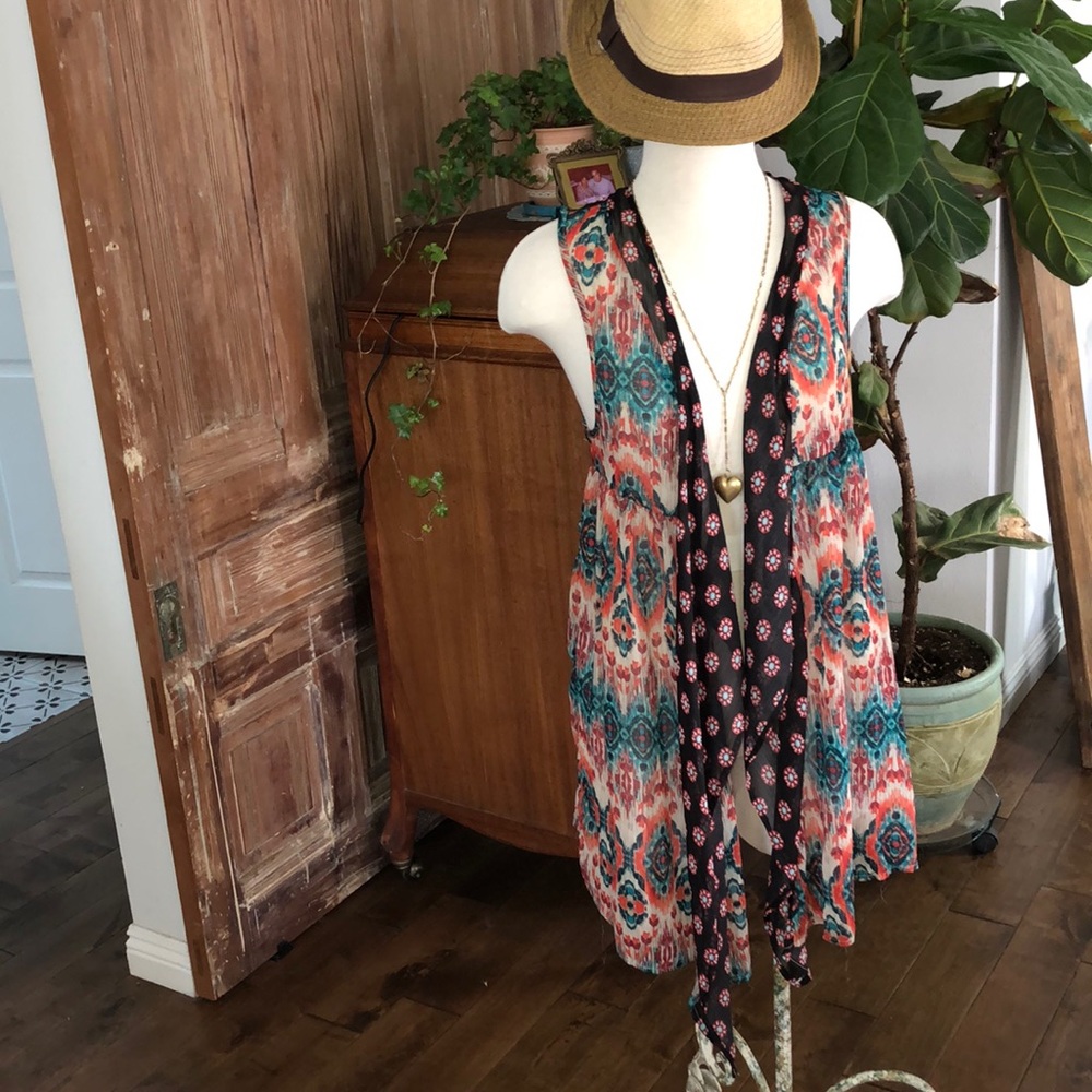 Boho sheer cardigan.